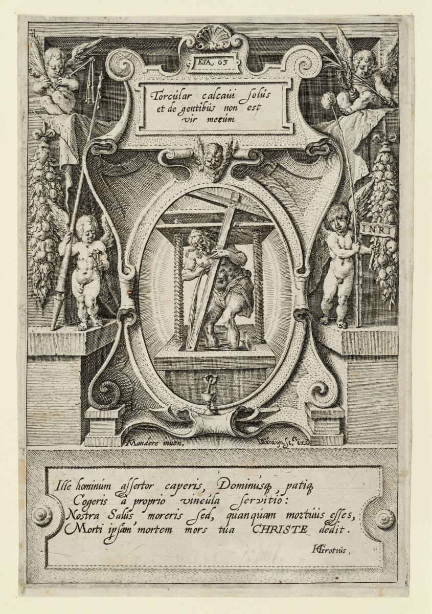 Christus in der Kelter (Jes. 63,3), Titelblatt der Folge "Die Passion Christi"