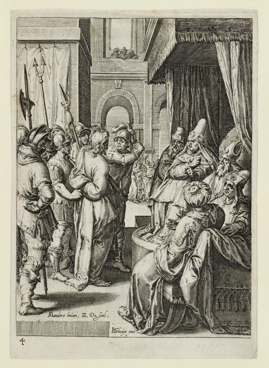 Christus vor Kaiphas, Blatt 5 aus der Folge "Die Passion Christi"