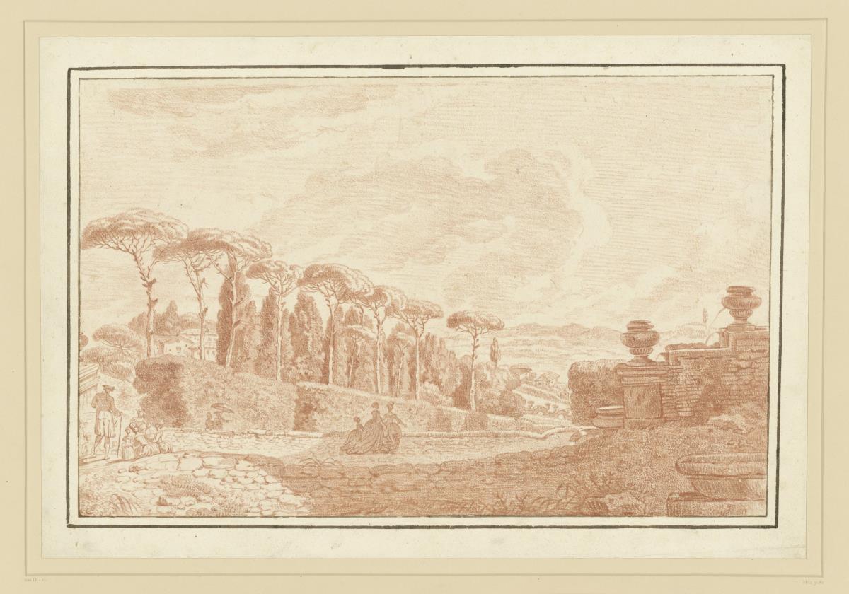 Römische Landschaft mit Straße