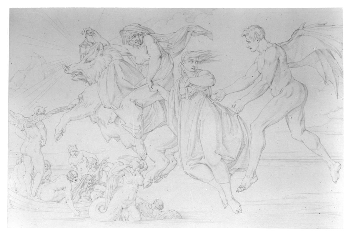 Aus dem Leben einer Hexe. Blatt 4: Fahrt zur Walpurgisnacht