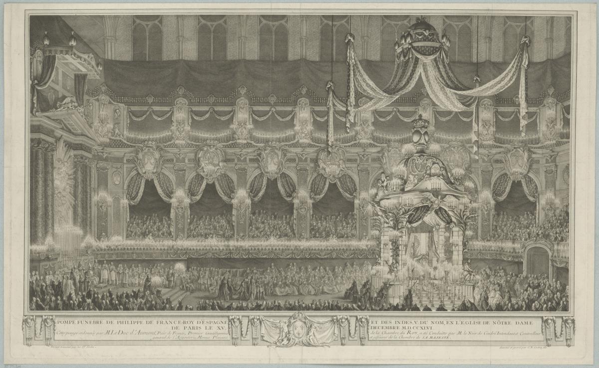 Pompe Funèbre de Philippe de France Roy d’Espagne et des Indes, en L’èglise de Notre Dame de Paris, 15. Dezember 1746