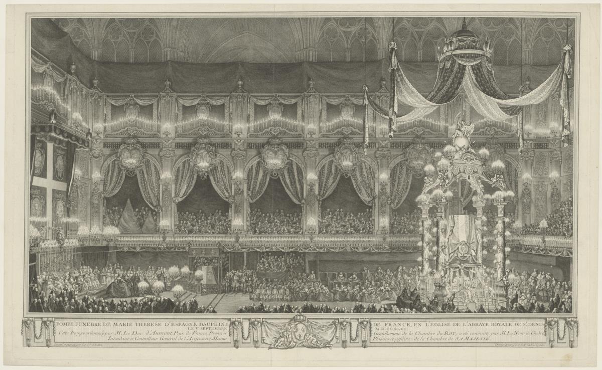 Pompe funèbre de Marie Thérèse d'Espagne, Dauphine de France, en l’église de l’Abbaye Royale de St. Denis, 5 Septembre 1746