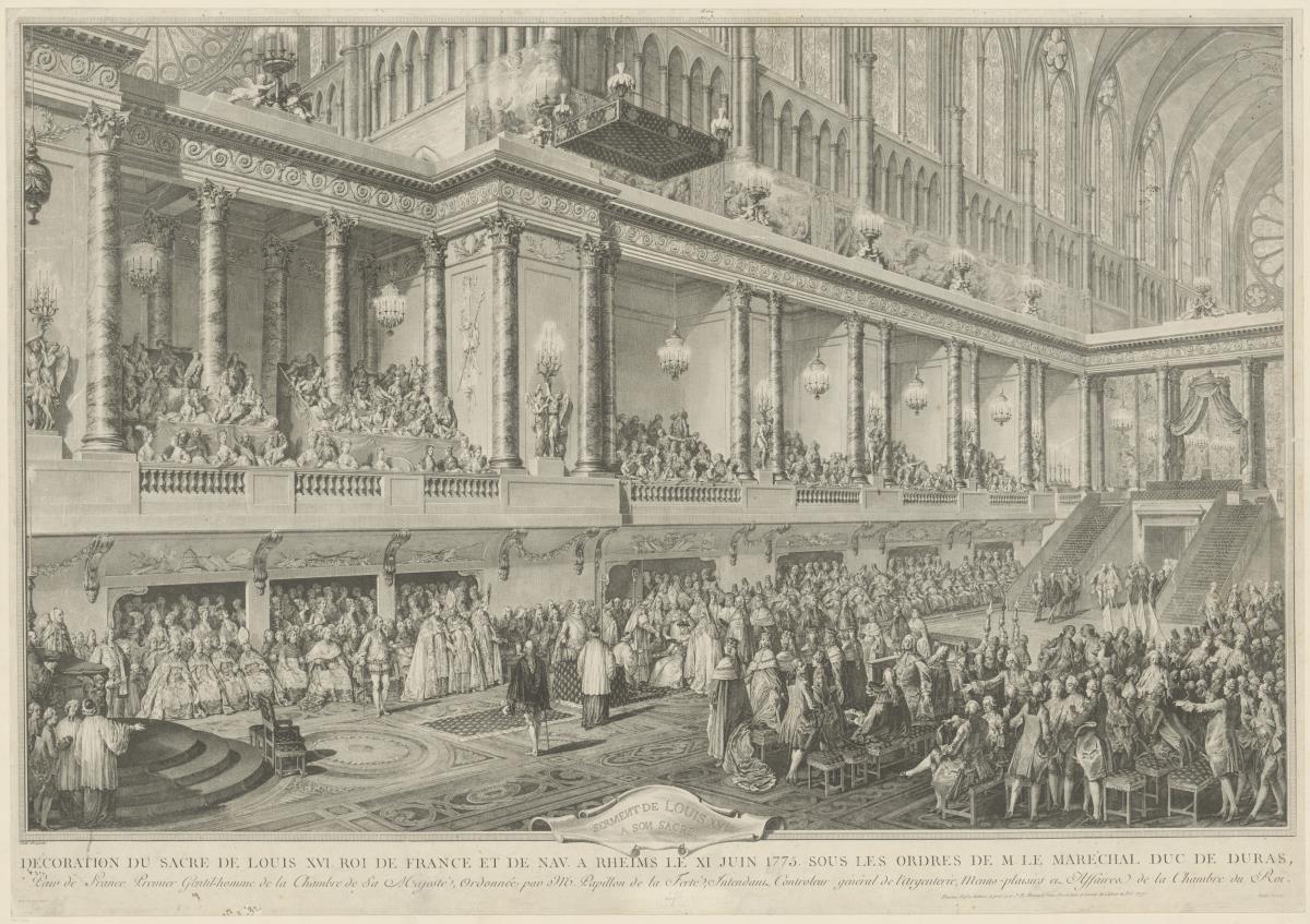 Décoration du Sacre de Louis XVI a Reims, le 11 Juin 1775