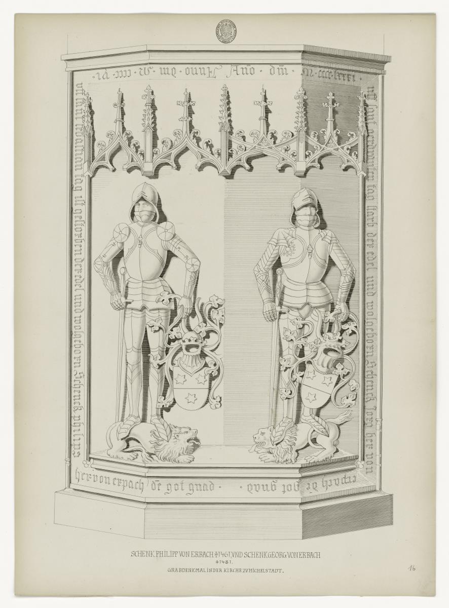 Schenk Philipp von Erbach, gest. 1461,  und Schnek Georg von Erbach, gest. 1481, Kirche Michelstadt