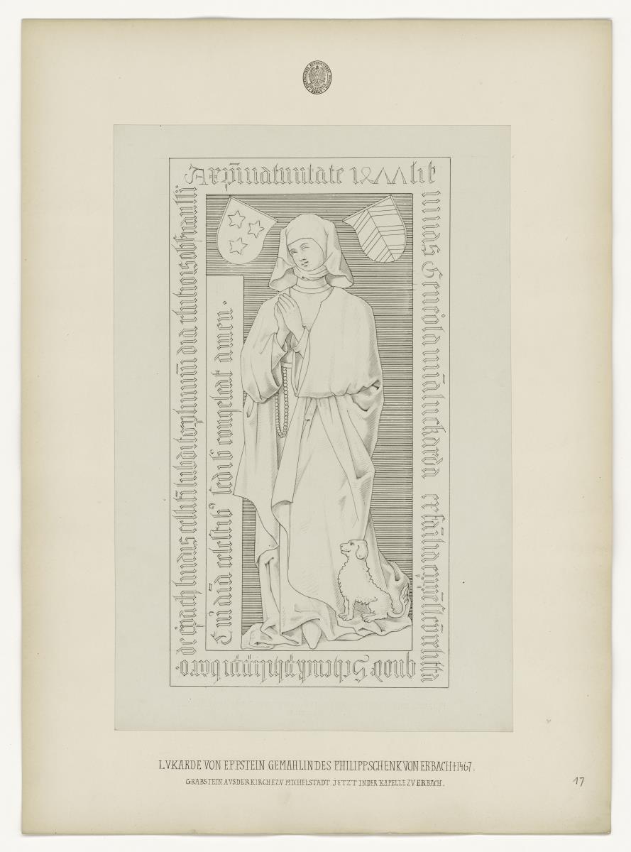 Luckarde von Eppstein, Gemahlin von Schenk Philipp von Erbach, gest. 1467, Kapelle Erbach