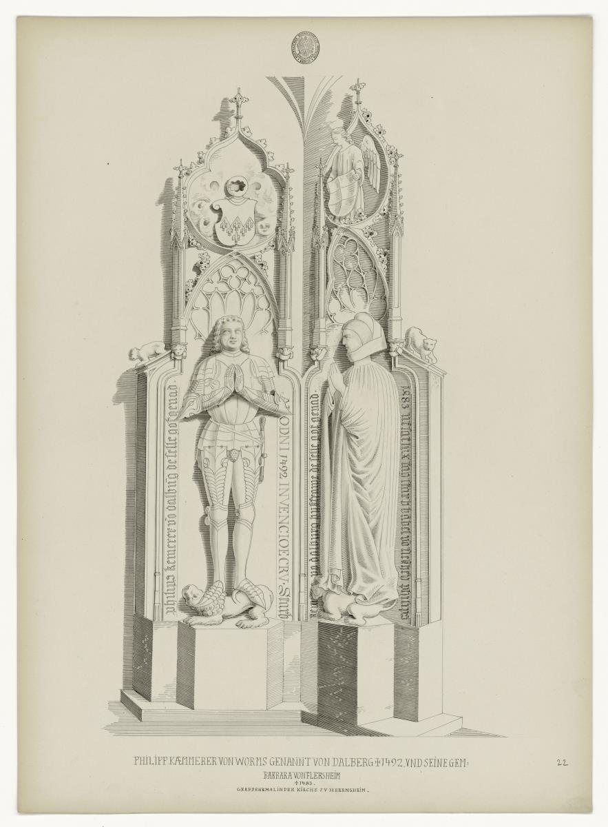Philipp Kämmerer von Worms,  gest. 1492, und seine Gemahlin Barbara von Flersheim, gest. 1483, Herrnsheim