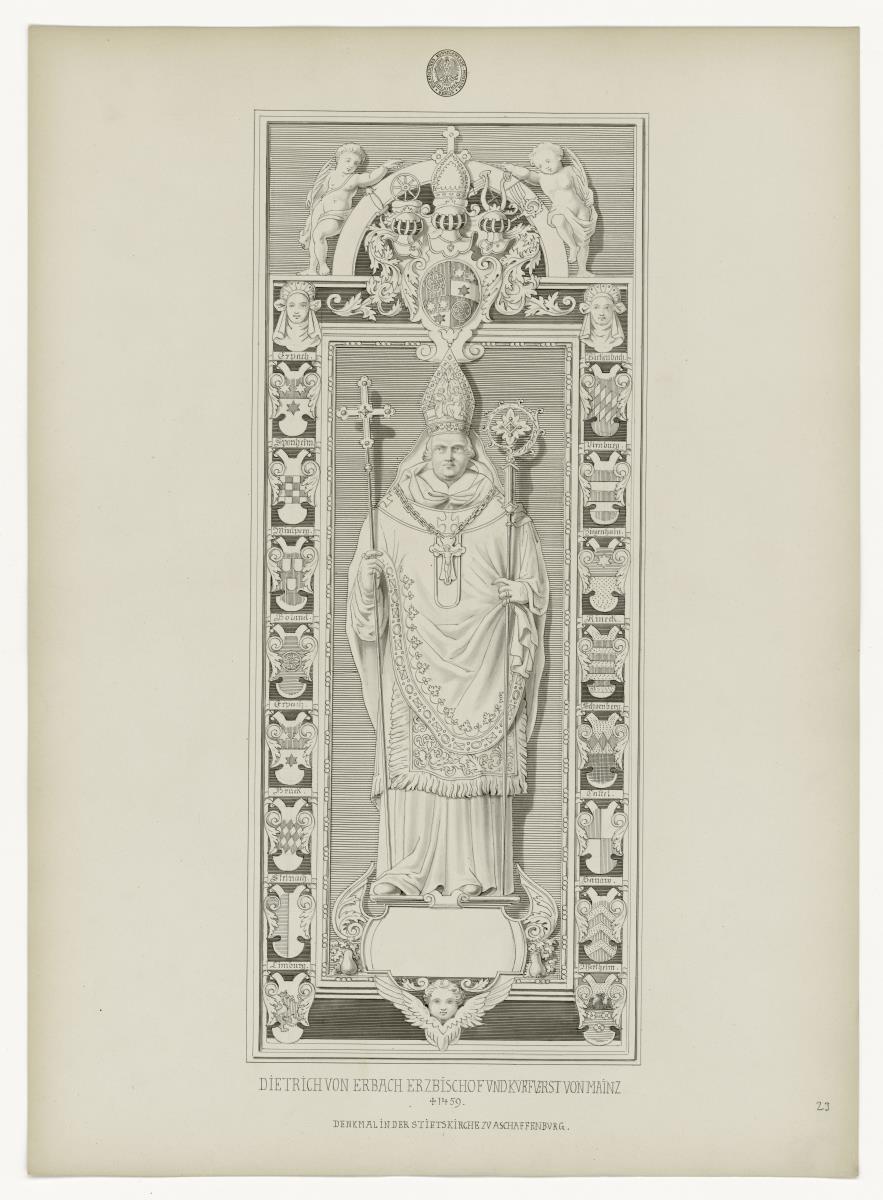 Dietrich von Erbach, Erzbischof und Kurfürst von Mainz, gest. 1459, Kirche Mittelstadt