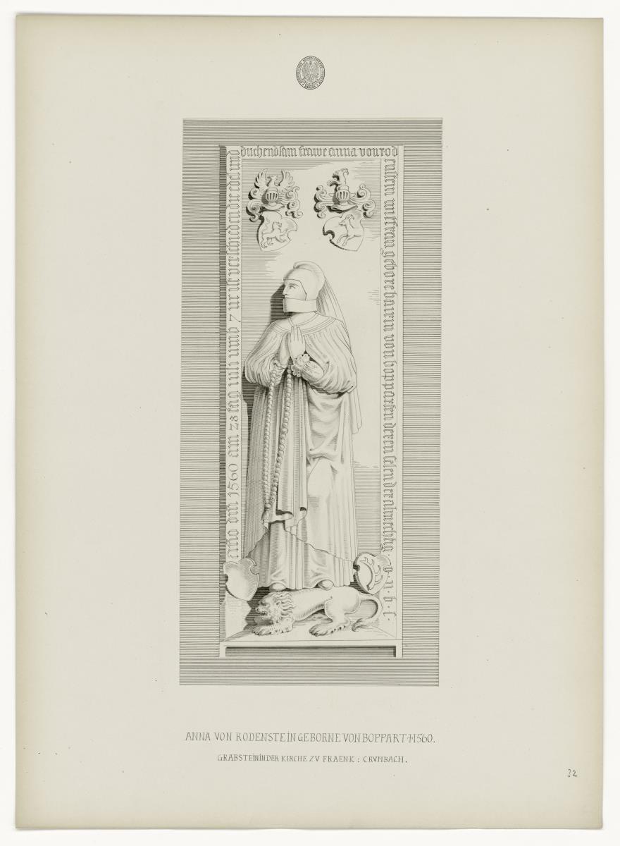Anna von Rodenstein, geborene Poppart, gest. 1560, Kirche Fränkisch Crumbach