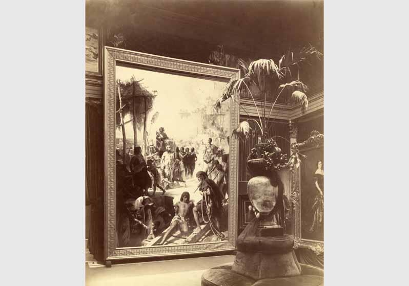 Blick in die Gedenkausstellung zum Tod von Gustav Richter in der Nationalgalerie