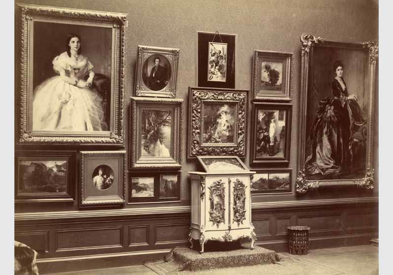 Blick in die Gedenkausstellung zum Tod von Gustav Richter in der Nationalgalerie