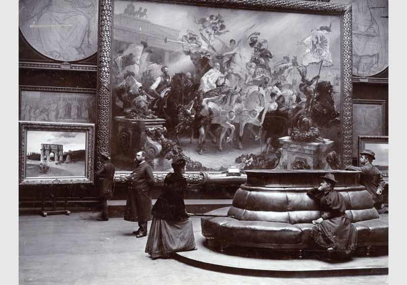 Besucher in der Ausstellung der Nationalgalerie, 1. Cornelius-Saal