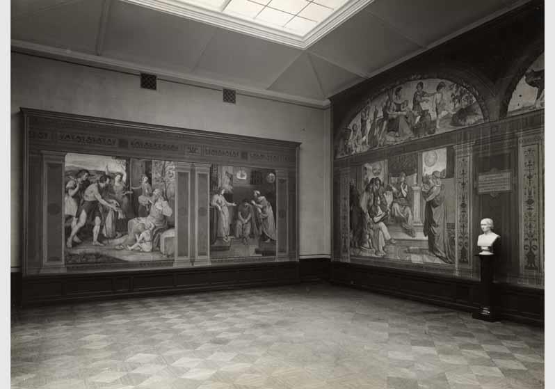 Blick auf die Wandgemälde der Casa Bartholdy in der Nationalgalerie