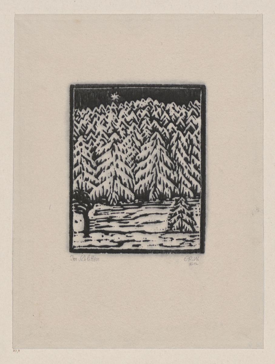 Im Schlitten, Illustration zu Hans Bethge, Bei sinkendem Licht