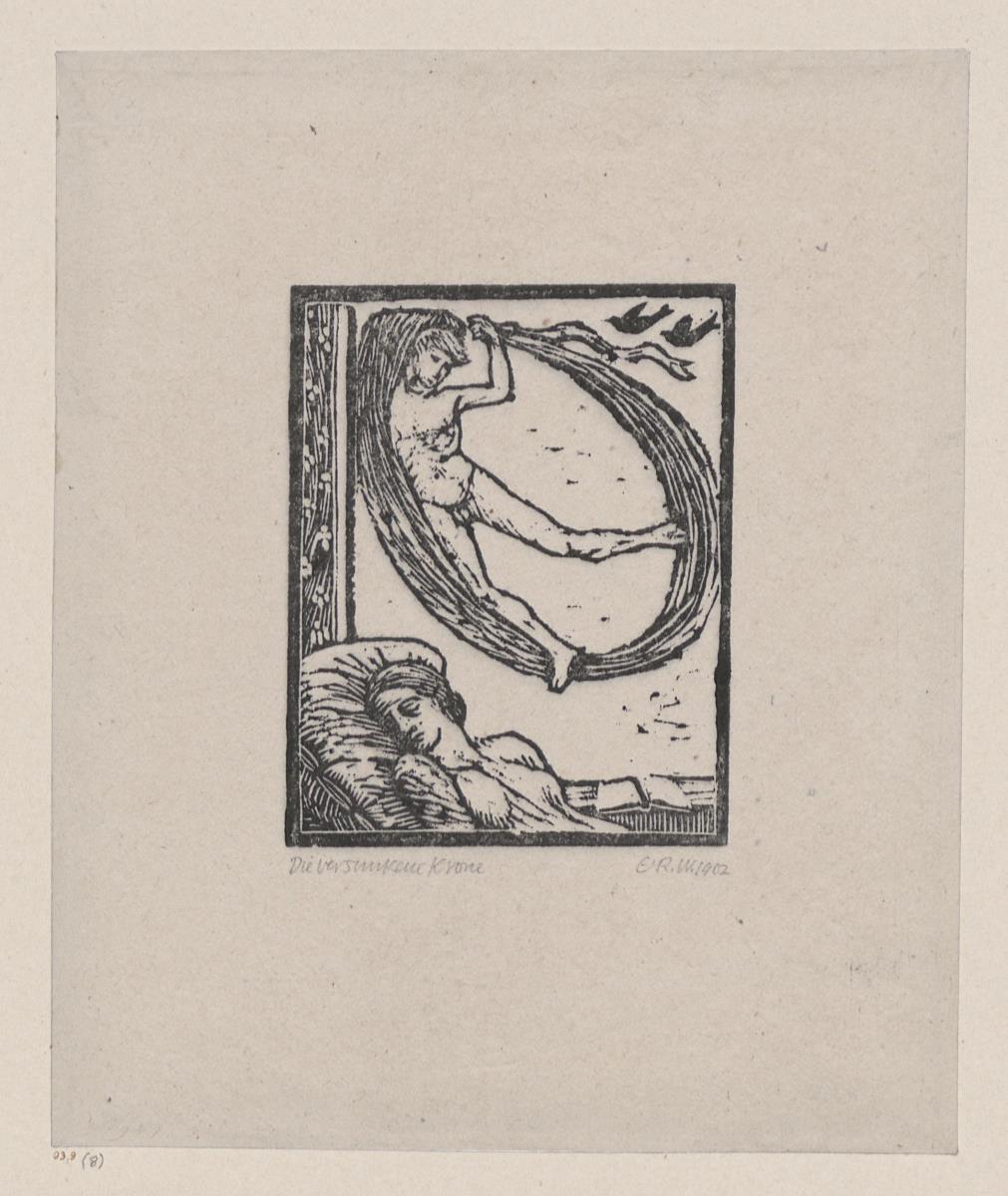 Die versunkene Krone, Illustration zu Hans Bethge, Bei sinkendem Licht