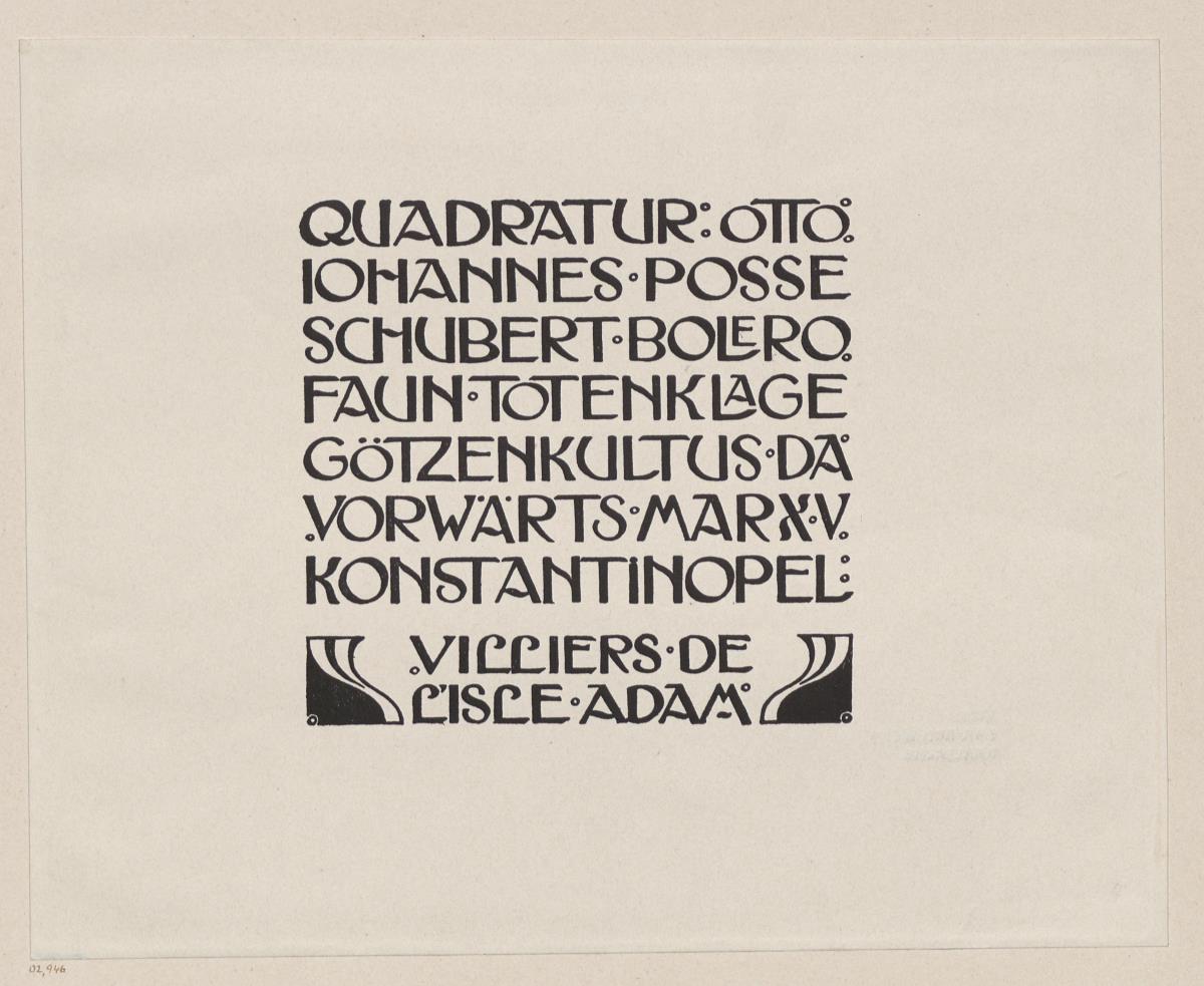 Schriftprobe zu Rudolf von Larisch, Beispiele künstlerischer Schrift