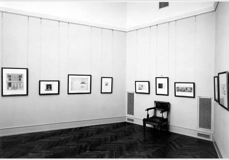 Blick in die Ausstellung "Karl Friedrich Schinkel 1781-1841" vom 16. Dez. 1961 - 11. März 1962 in der Nationalgalerie