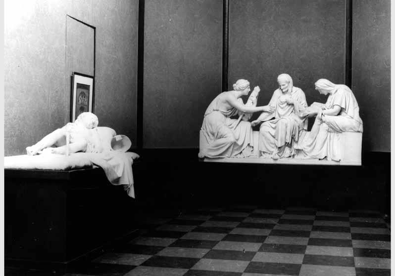 Blick in die Ausstellung "Johann Gottfried Schadow 1764 - 1850 - Bildwerke, Zeichnungen und Druckgraphik" vom 31. Okt. 1964 - Juli 1965 in der Nationalgalerie
