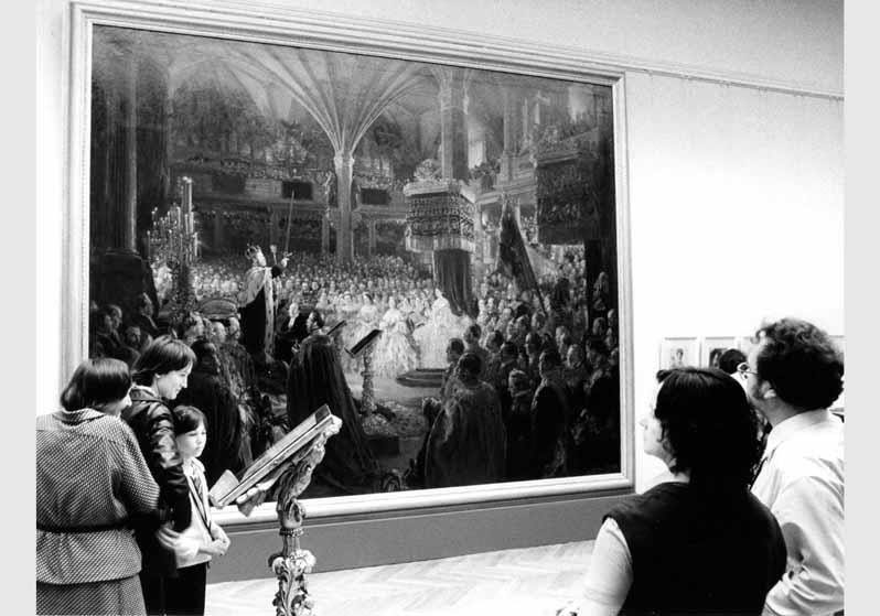 Besucher in der Ausstellung "Adolph Menzel - Gemälde und Zeichnungen" vom 04. Juli 1980 - 02. Nov. 1980 in der Nationalgalerie