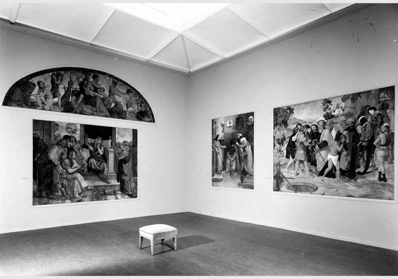 Blick auf die Wandgemälde der Casa Bartholdy in der Nationalgalerie