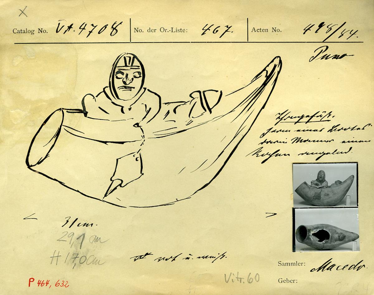 "Caballito de Totora" (Schilfboot) mit Fischer