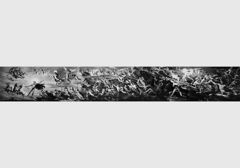 Blick auf das Wandbild "Jupiter und die neue Götterwelt" von Karl Friedrich Schinkel in der Vorhalle des Alten Museums