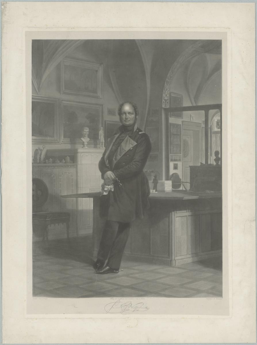 Porträt des Friedrich Wilhelm IV. in seinem Arbeitszimmer im Berliner Schloss
