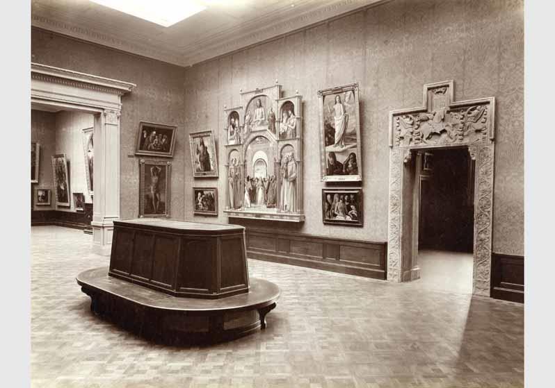 Aufstellung der Gemäldegalerie und der Skulpturensammlung im Kaiser-Friedrich-Museum, Raum 44, Venezianische Gemälde des 15. Jhd.