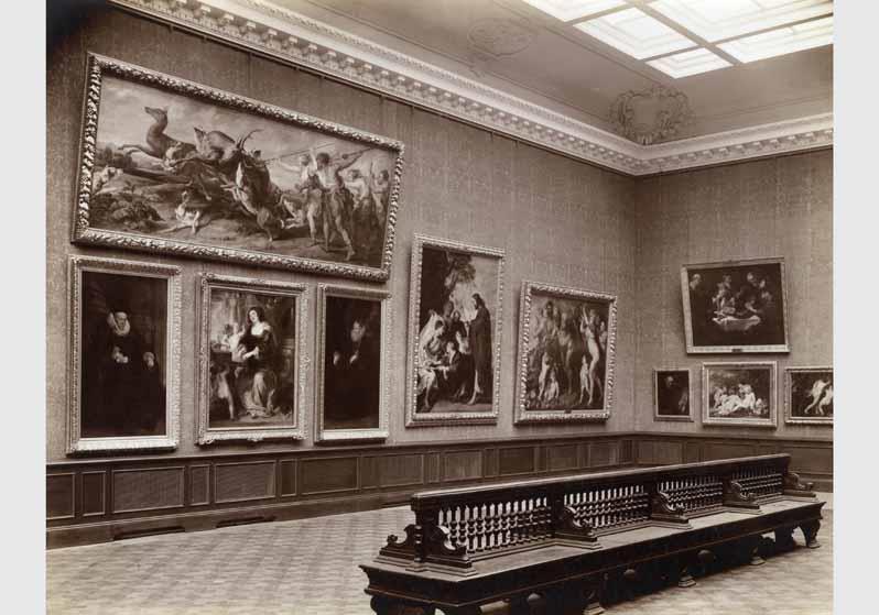 Aufstellung der Gemäldegalerie und der Skulpturensammlung im Kaiser-Friedrich-Museum, Raum 63, Gemälde von Rubens und van Dyck