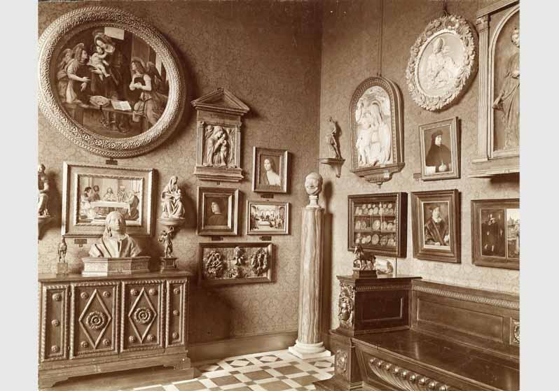 Aufstellung der Gemäldegalerie und der Skulpturensammlung im Kaiser-Friedrich-Museum, Raum 39, Kabinett James Simon