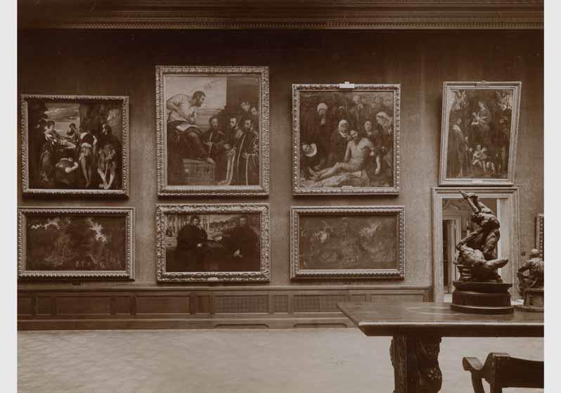 Aufstellung der Gemäldegalerie und der Skulpturensammlung im Kaiser-Friedrich-Museum, Raum 47, Venezianische Gemälde des 16. Jhd.