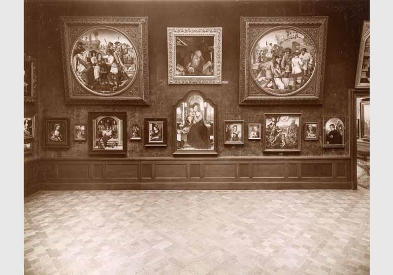 Aufstellung der Gemäldegalerie und der Skulpturensammlung im Kaiser-Friedrich-Museum, Raum 69, Niederländische Gemälde des 15. und 16. Jhd.