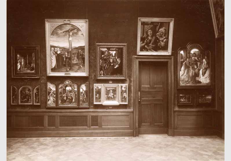 Aufstellung der Gemäldegalerie und der Skulpturensammlung im Kaiser-Friedrich-Museum, Raum 69, Niederländische Gemälde des 15. und 16. Jhd.