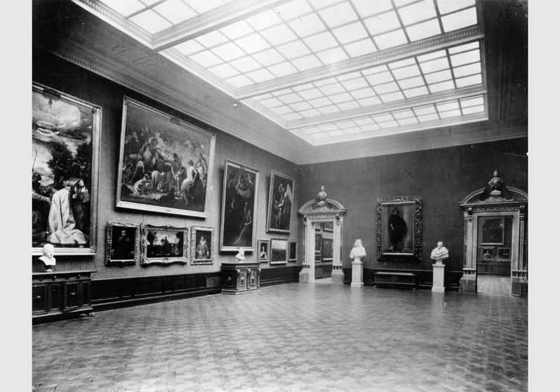 Aufstellung der Gemäldegalerie und der Skulpturensammlung im Kaiser-Friedrich-Museum, Raum 47, Italienische Gemälde des 17. und 18. Jhd.