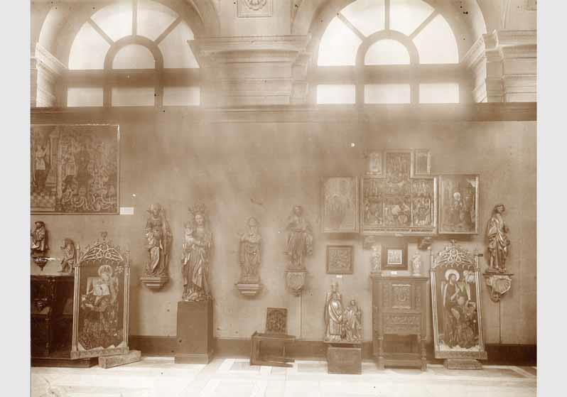 Aufstellung der Gemäldegalerie und der Skulpturensammlung im Kaiser-Friedrich-Museum, Raum 02, Sammlung James Simon, Zustand 1920 vor Fertigstellung
