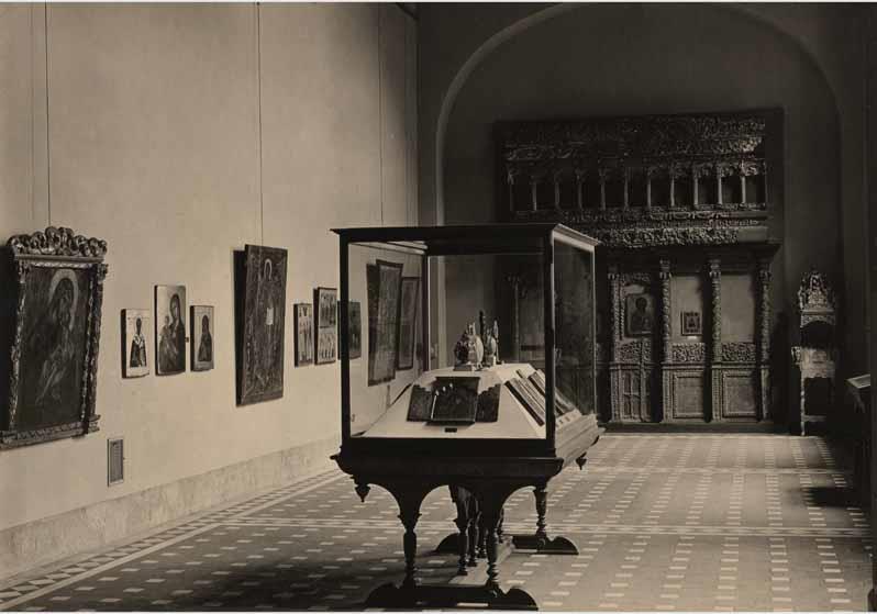 Aufstellung der Gemäldegalerie und der Skulpturensammlung im Kaiser-Friedrich-Museum, Raum 24, Sonderausstellung "Russische und ostchristliche Ikonen"