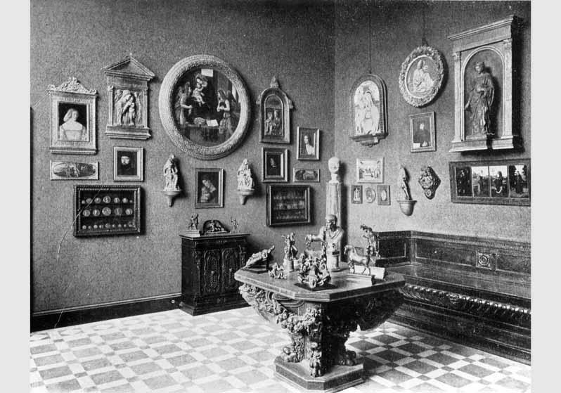 Aufstellung der Gemäldegalerie und der Skulpturensammlung im Kaiser-Friedrich-Museum, Raum 39, Kabinett James Simon