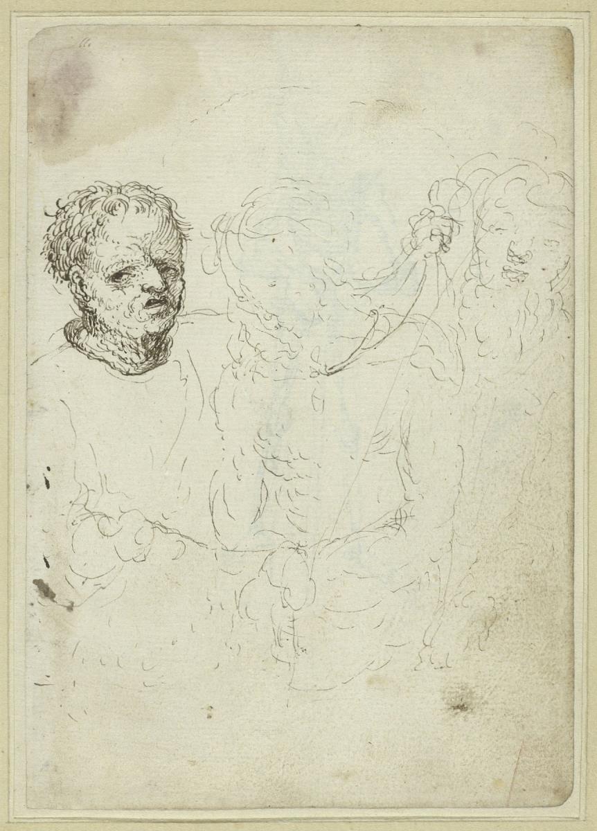 Drei Halbfiguren aus einer Passionsszene (Ecce Homo)