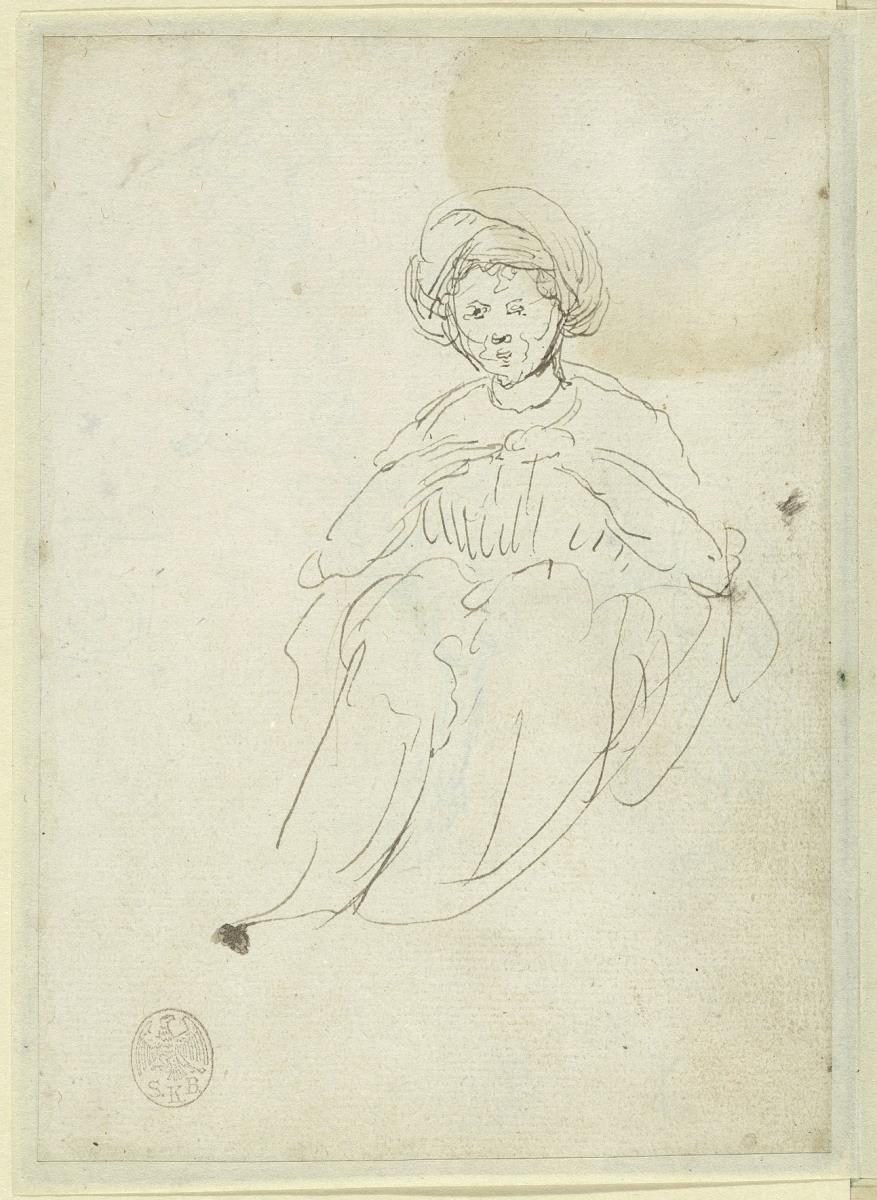 Sitzende Frau