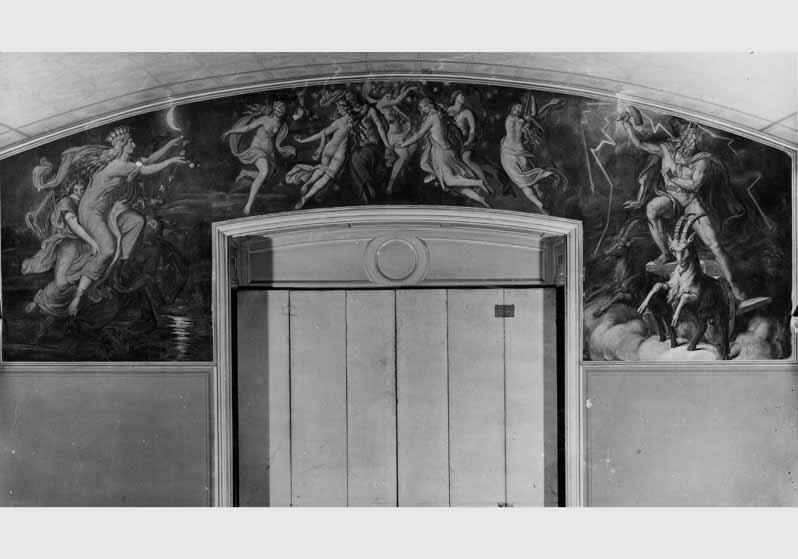 Blick auf das Wandbild "Elfen und Thor" von Robert Müller von Göttingen im Vaterländischen Saal im Neuen Museum