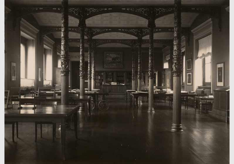 Studiensaal des Kupferstichkabinetts im westlichen Kunstkammersaal des Neuen Museums