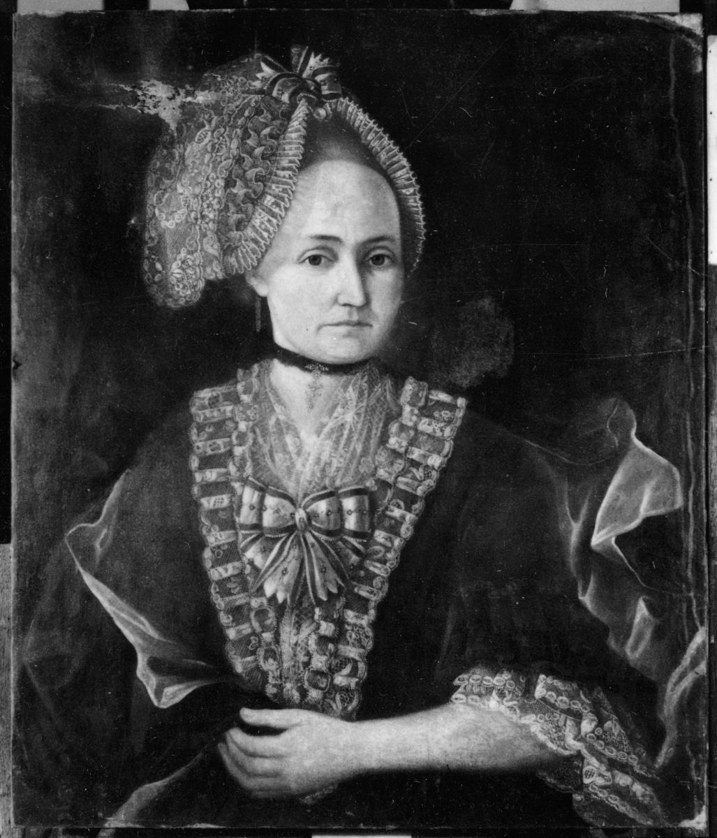 Porträt einer Frau in Manteau mit Engageantes und Dormeuse