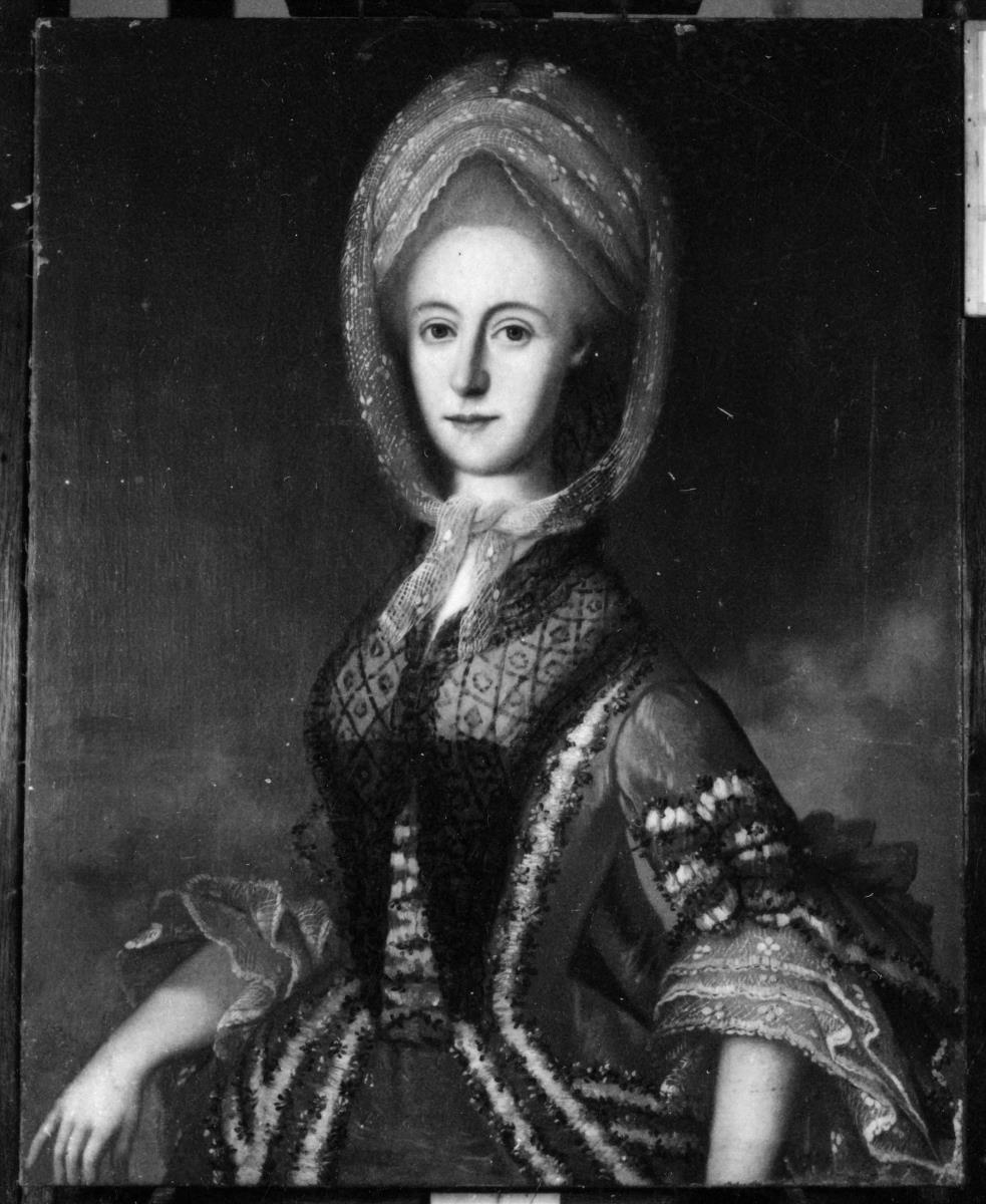 Porträt einer Frau in Manteau mit Engageantes und Dormeuse