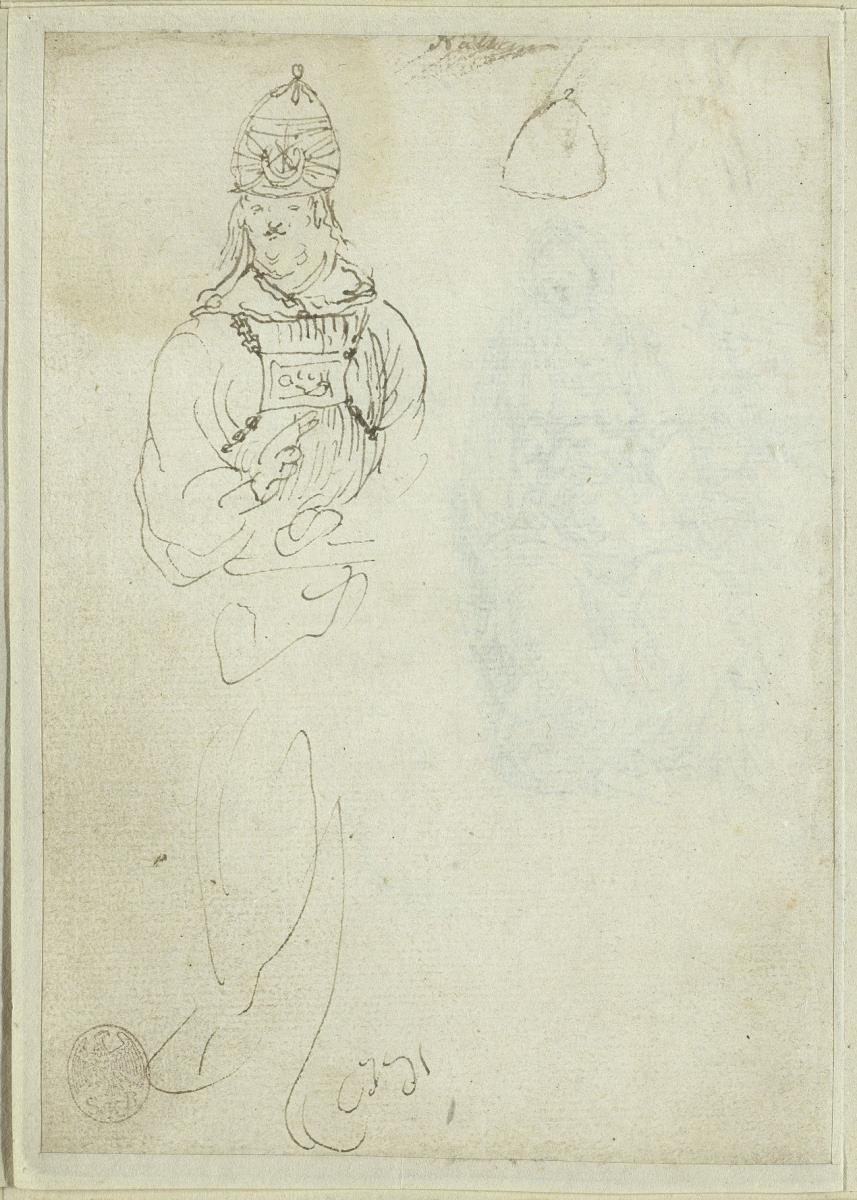 Hohepriester mit Brustschild und Mitra, Kontur einer Mitra