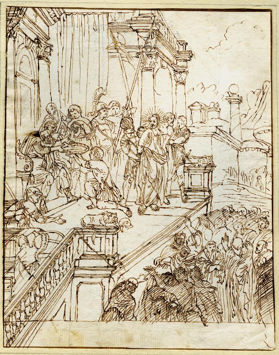 Ecce Homo, eingeklebt, aber nicht ursprünglich zugehörig zum Skizzenbuch in Klebealbum 79 C 2 a