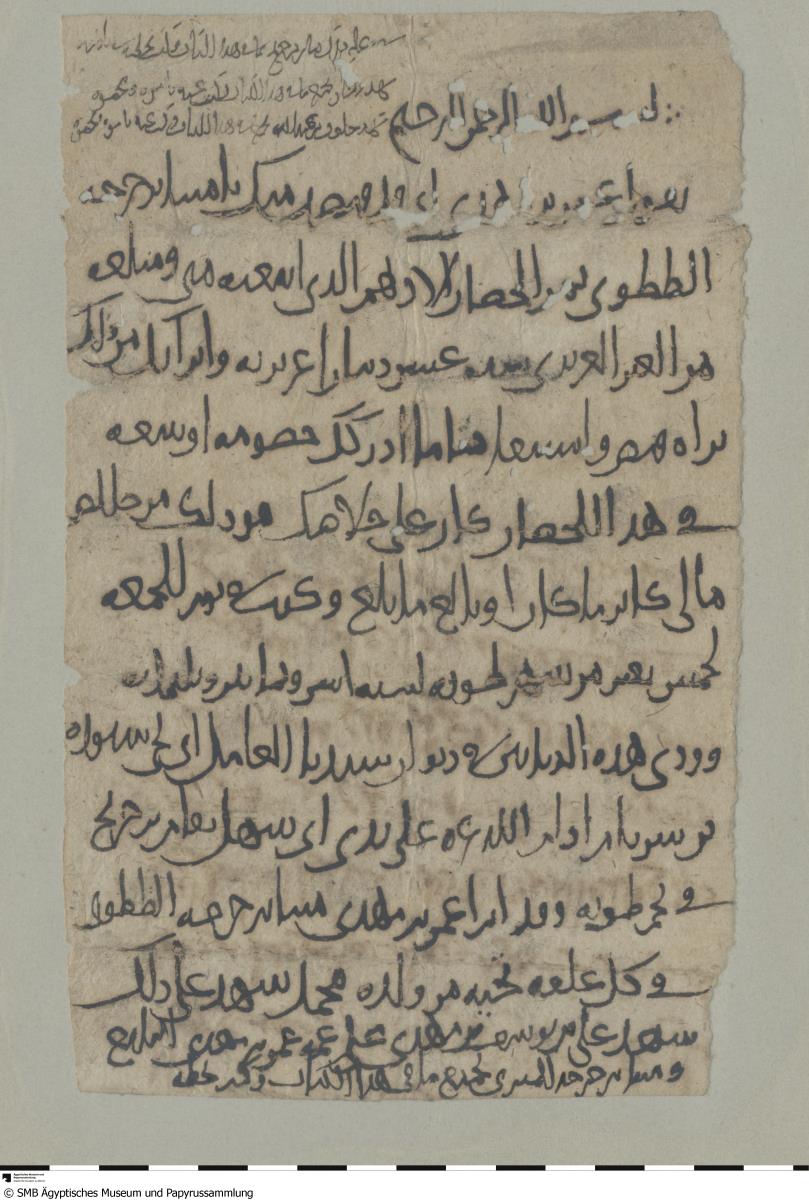 Arabisches Papier mit einer Quittung bezüglich des Kaufs eines schwarzen Hengstes