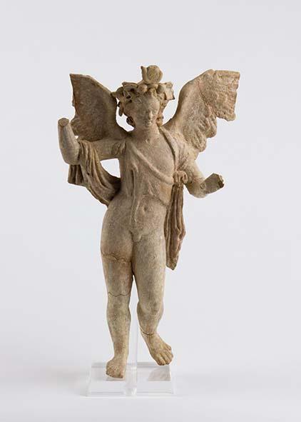 Myrinäische Terrakotte: Stehender Eros mit Nebris