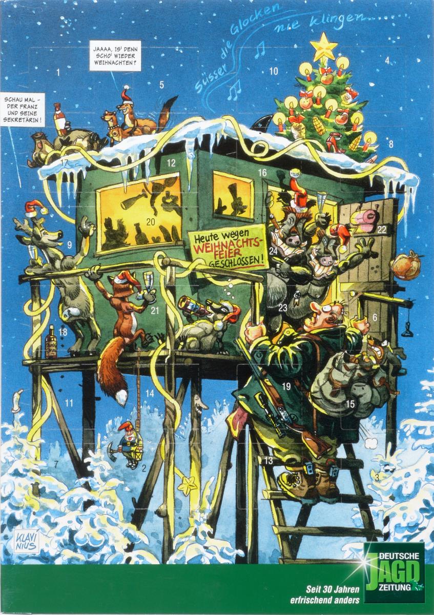 o.T. [Weihnachtsfeier im Hochstand]