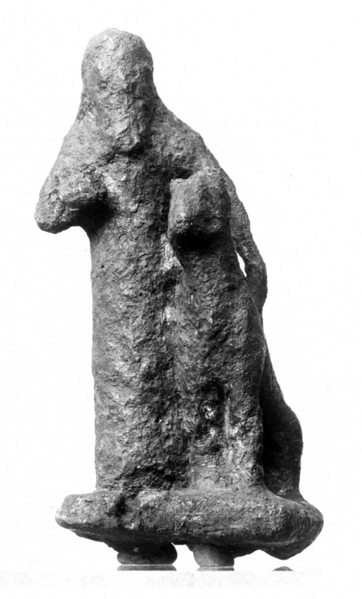 Orientalische Statuettengruppe eines Mannes mit Tier (sog. Hundehalter)