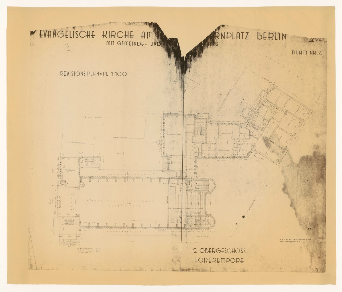 Berlin, Kirche am Hohenzollernplatz, Grundriss 2. OG
