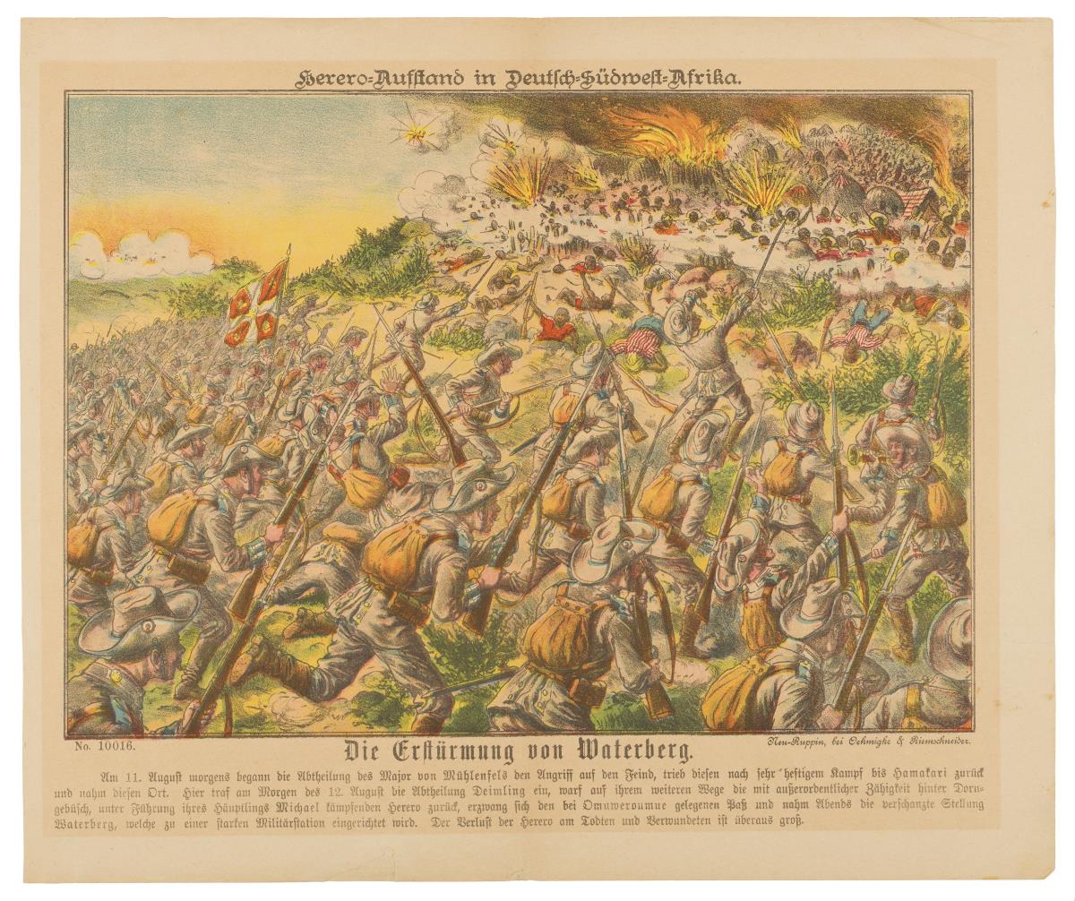 Herero-Aufstand in Deutsch-Südwest-Afrika. Die Erstürmung von Waterberg.